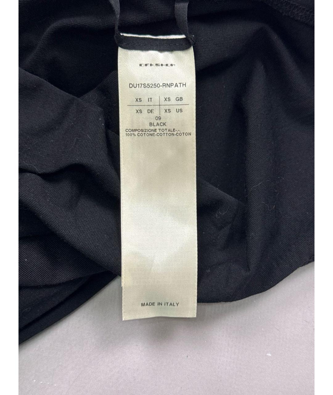 RICK OWENS DRKSHDW Черная хлопковая футболка, фото 5