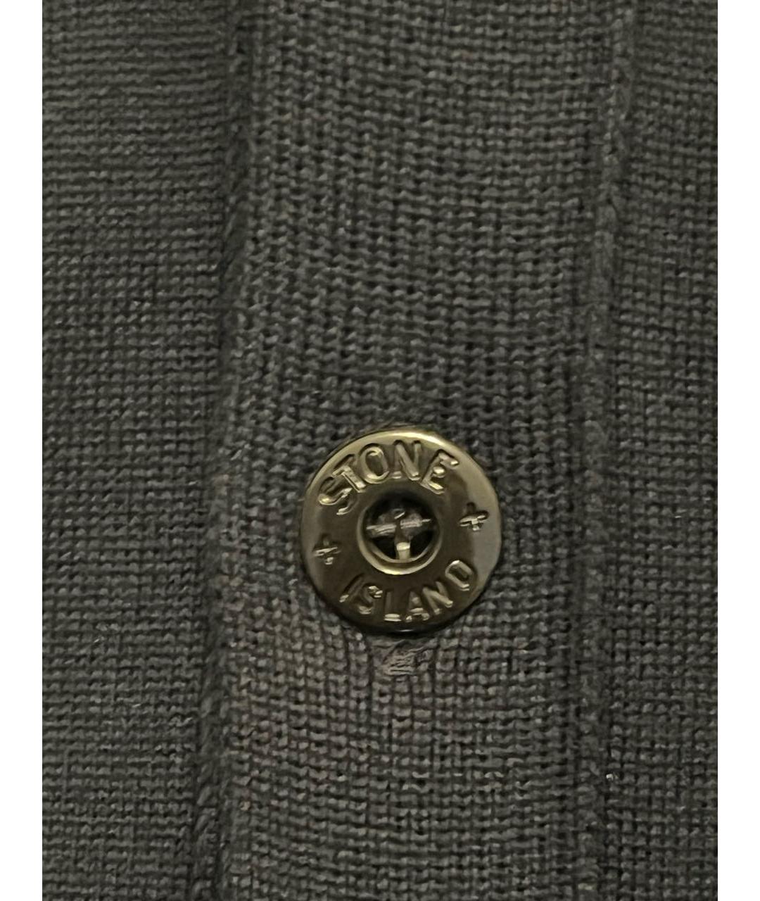 STONE ISLAND Темно-синий хлопковый кардиган, фото 4