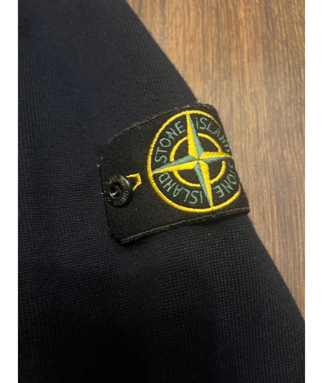 STONE ISLAND Темно-синий хлопковый кардиган, фото 3