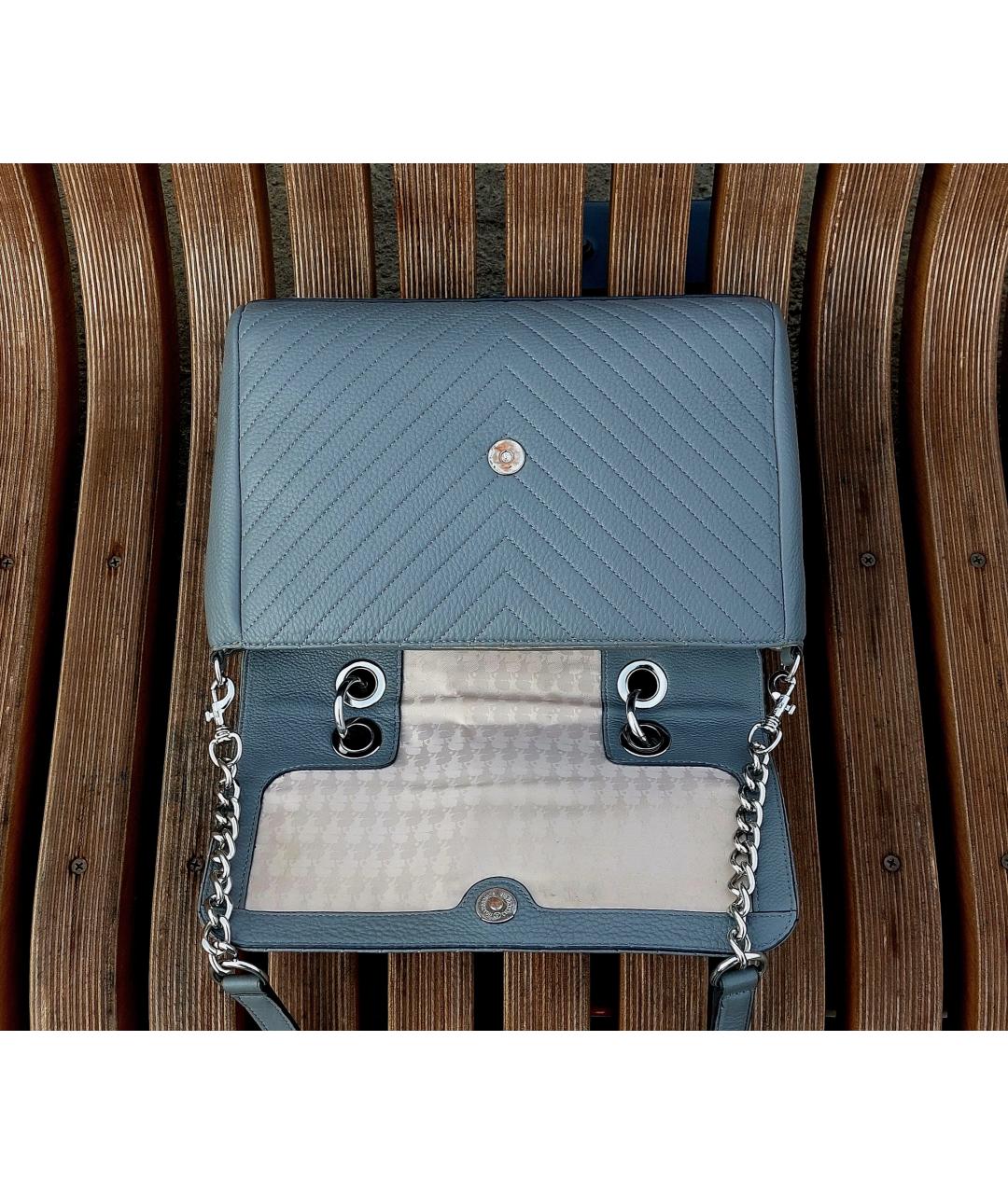 KARL LAGERFELD Серая кожаная сумка через плечо, фото 7