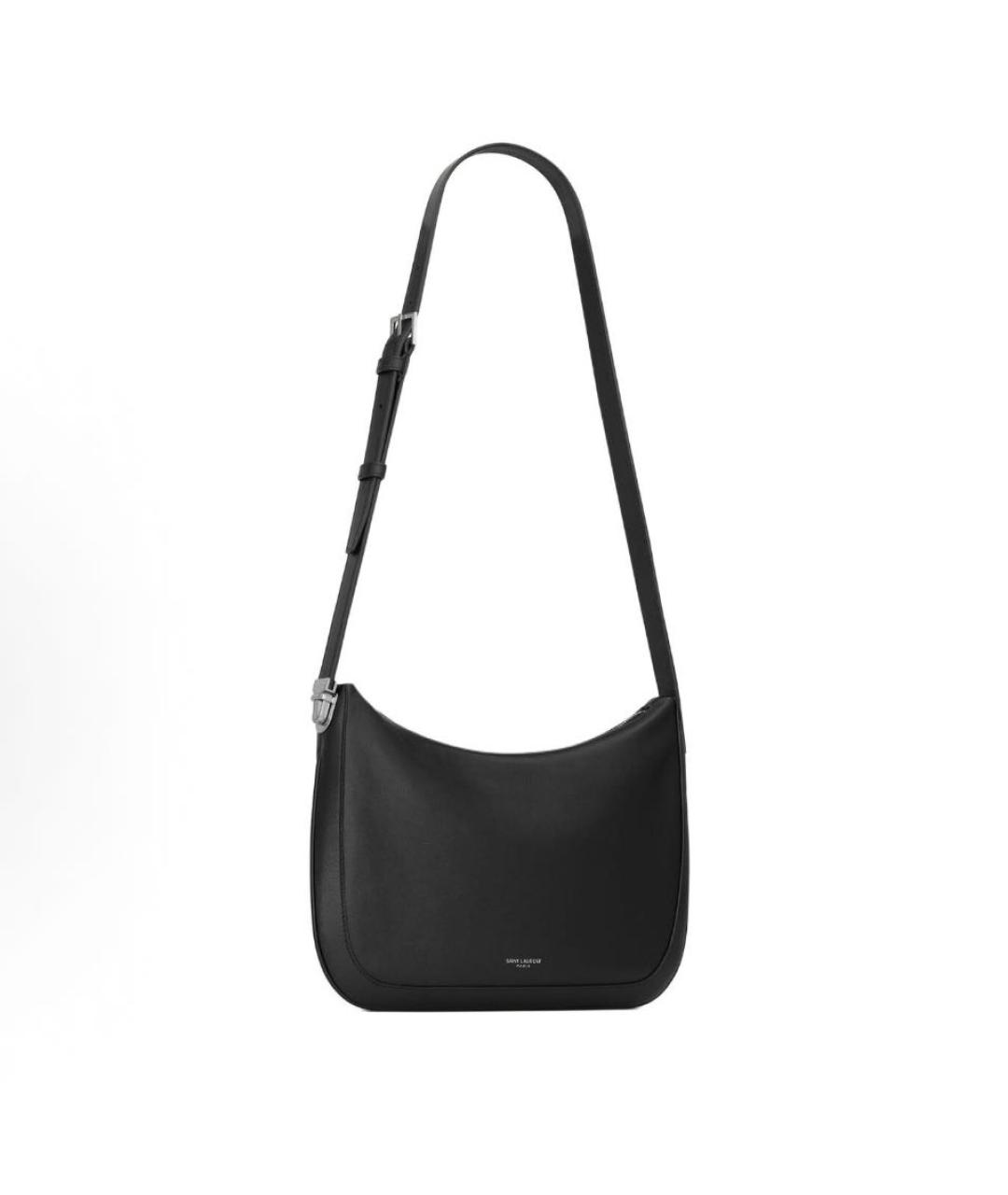 SAINT LAURENT Черная кожаная сумка через плечо, фото 2