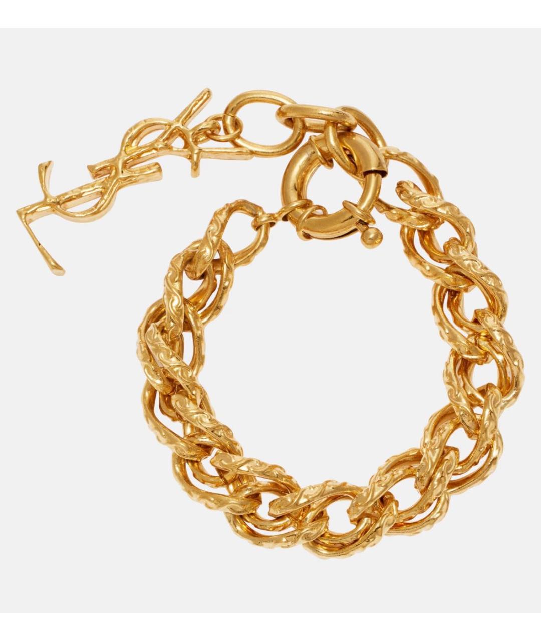 SAINT LAURENT Золотой латунный браслет, фото 5