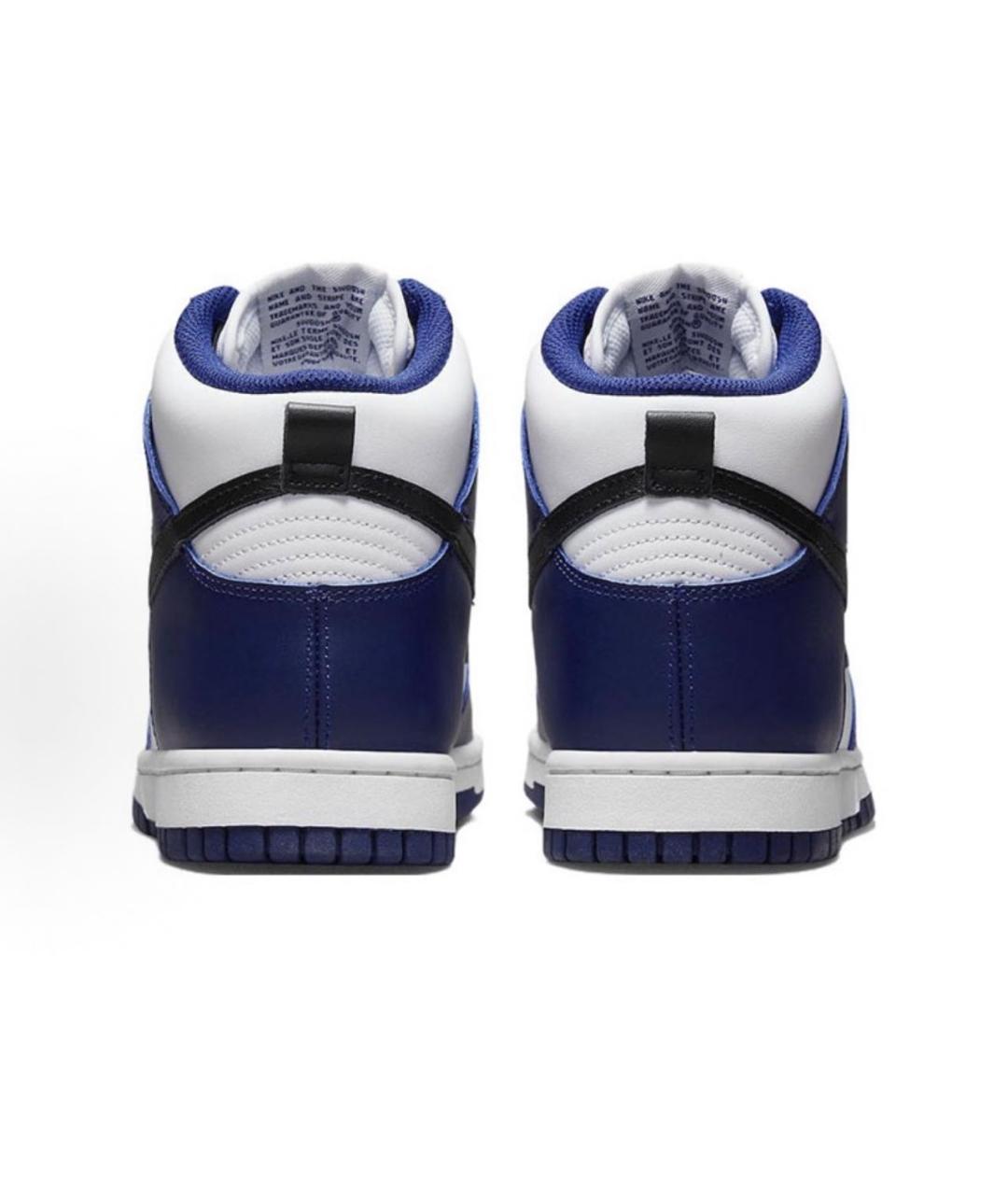 NIKE Синие кожаные высокие кроссовки / кеды, фото 4