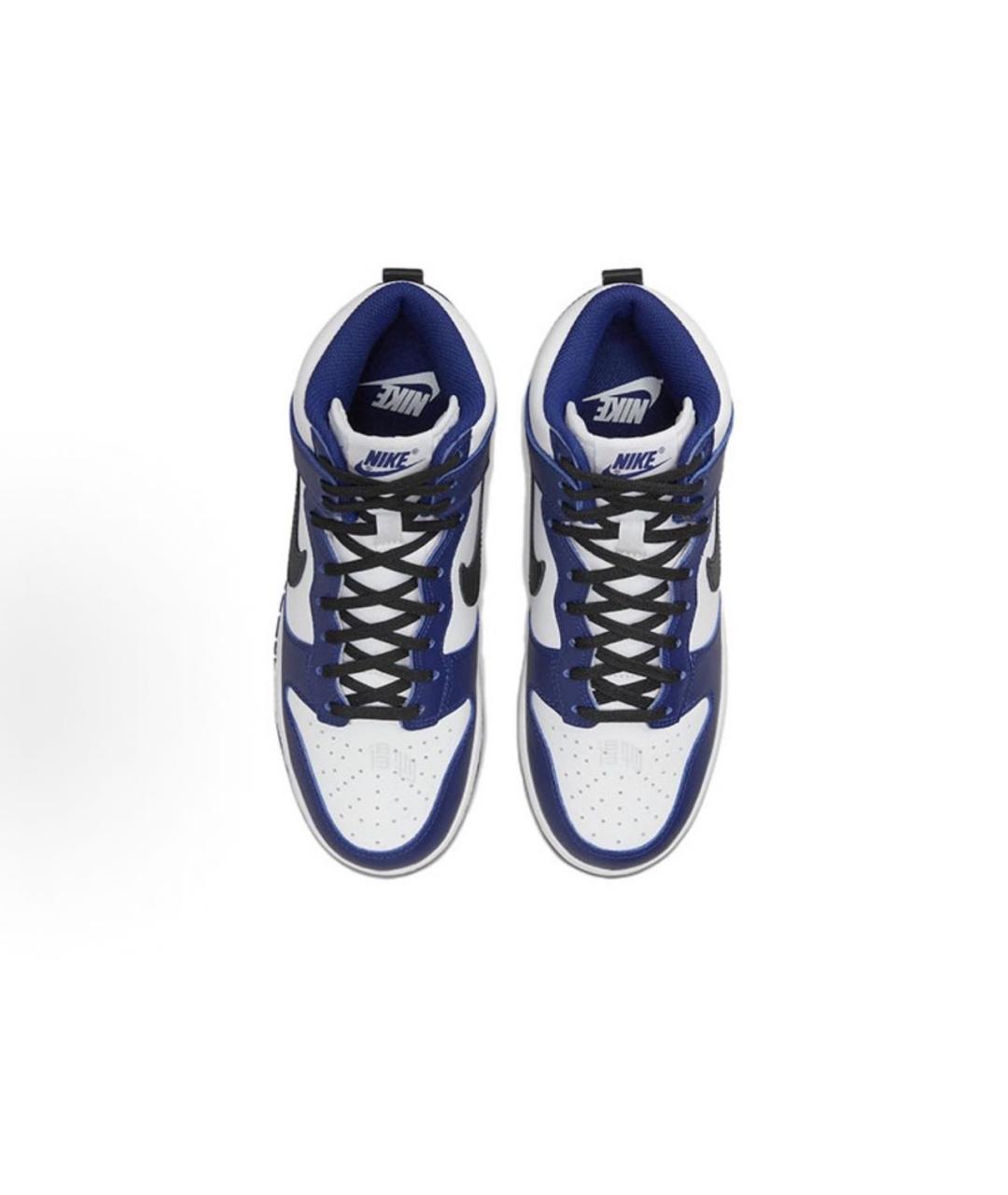 NIKE Синие кожаные высокие кроссовки / кеды, фото 3