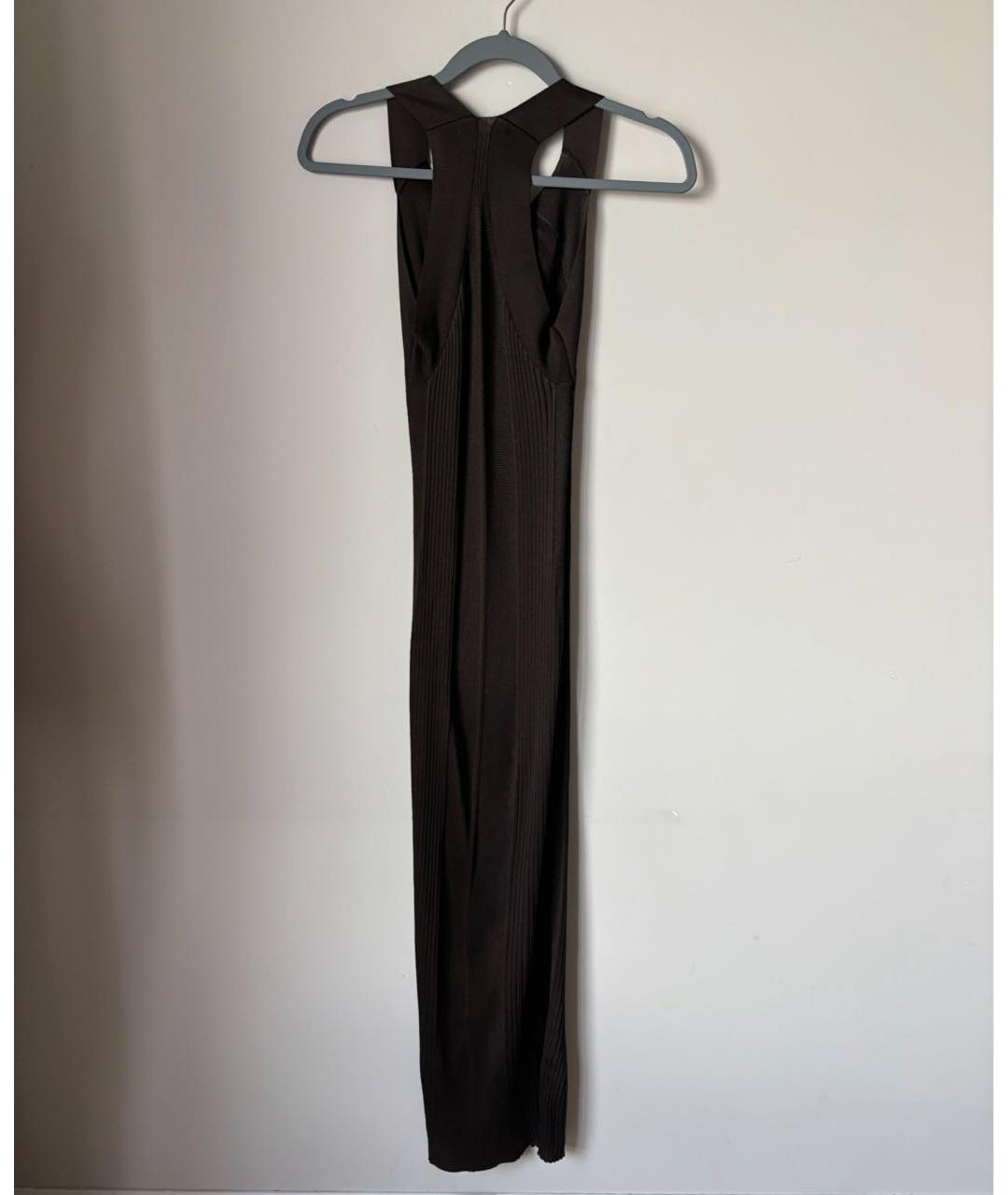 JIL SANDER Коричневое вискозное повседневное платье, фото 2