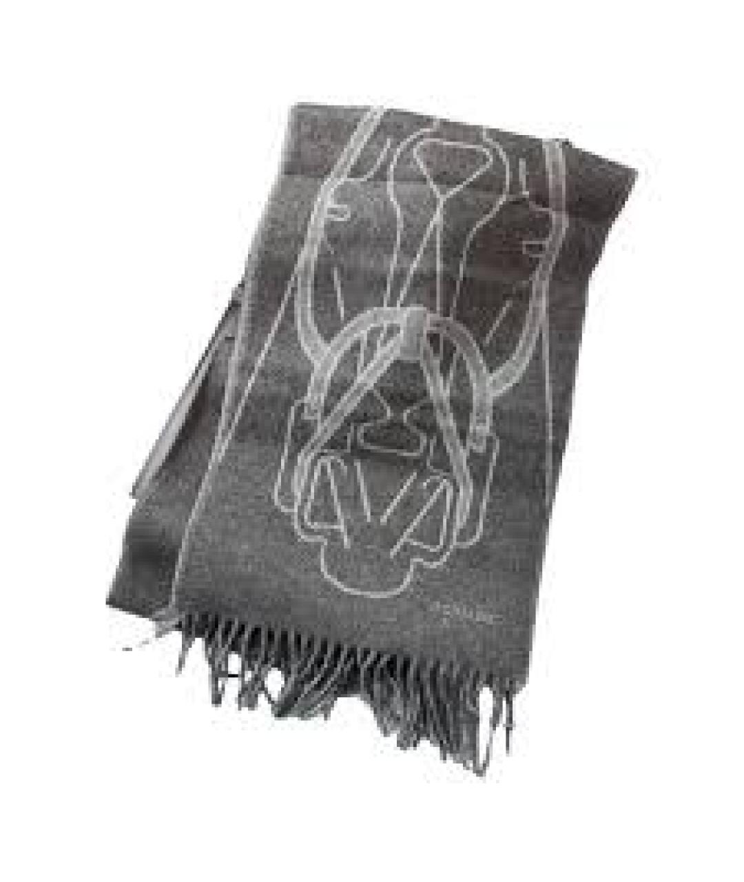 HERMES Антрацитовый кашемировый шарф, фото 8