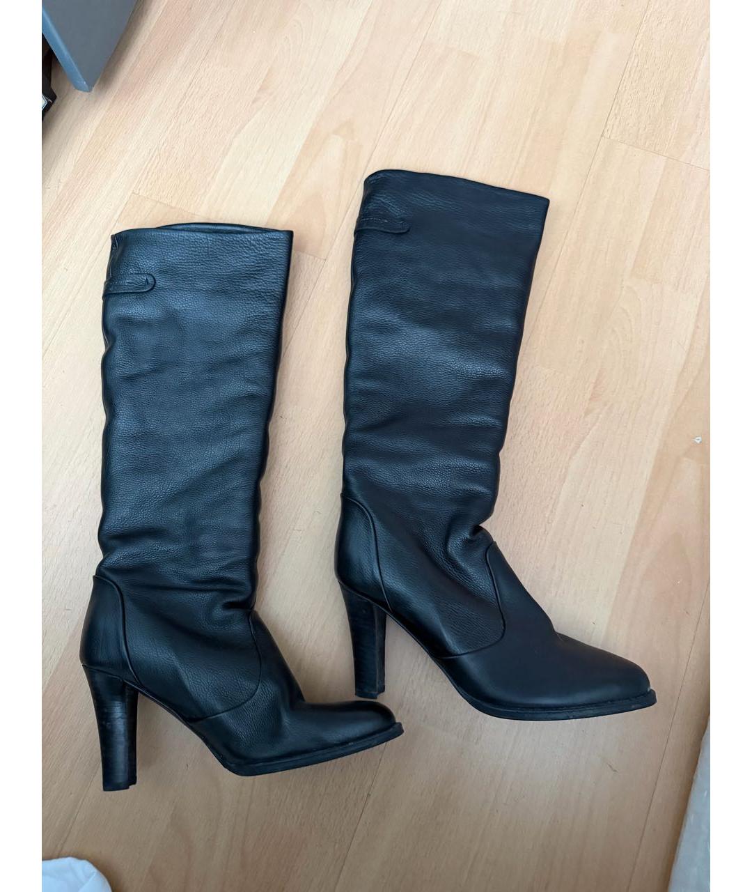 FERRAGAMO Черные кожаные сапоги, фото 7