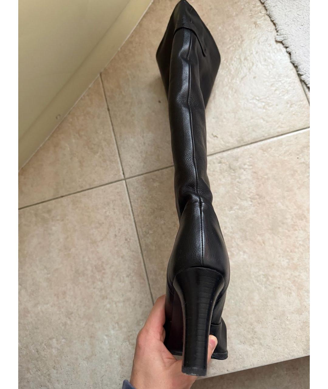 FERRAGAMO Черные кожаные сапоги, фото 3