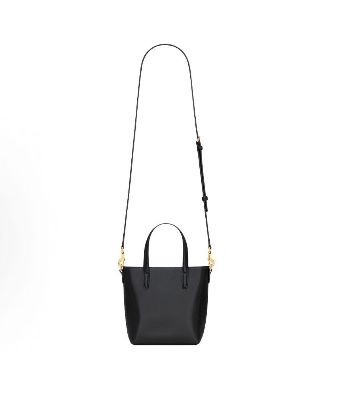 SAINT LAURENT Черная кожаная сумка с короткими ручками, фото 5