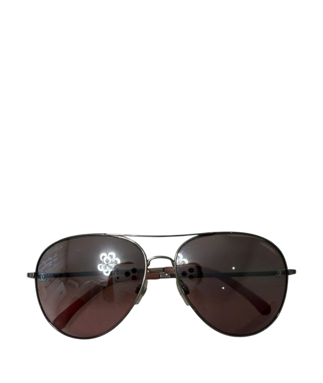 CHANEL Розовые металлические солнцезащитные очки, фото 1