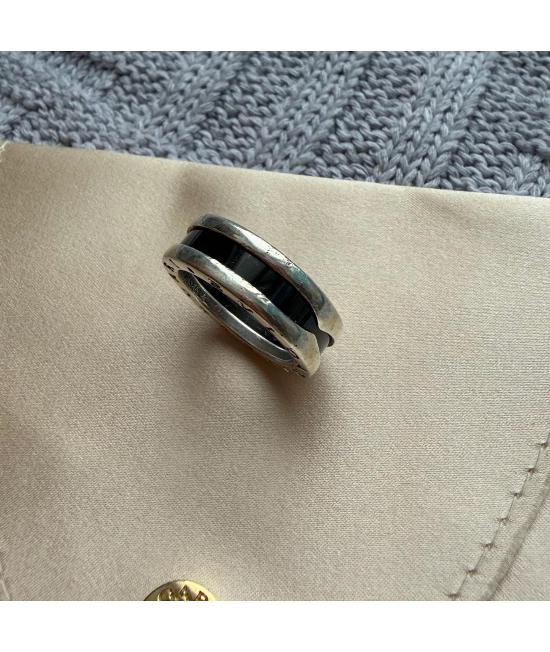 BVLGARI Черное серебряное кольцо, фото 7