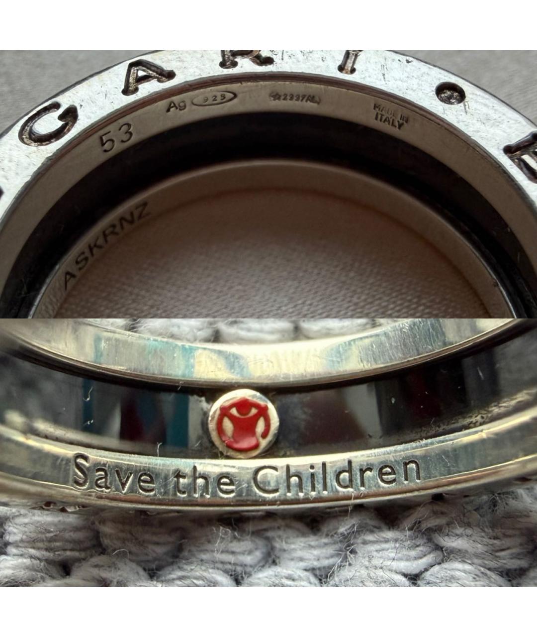 BVLGARI Черное серебряное кольцо, фото 8