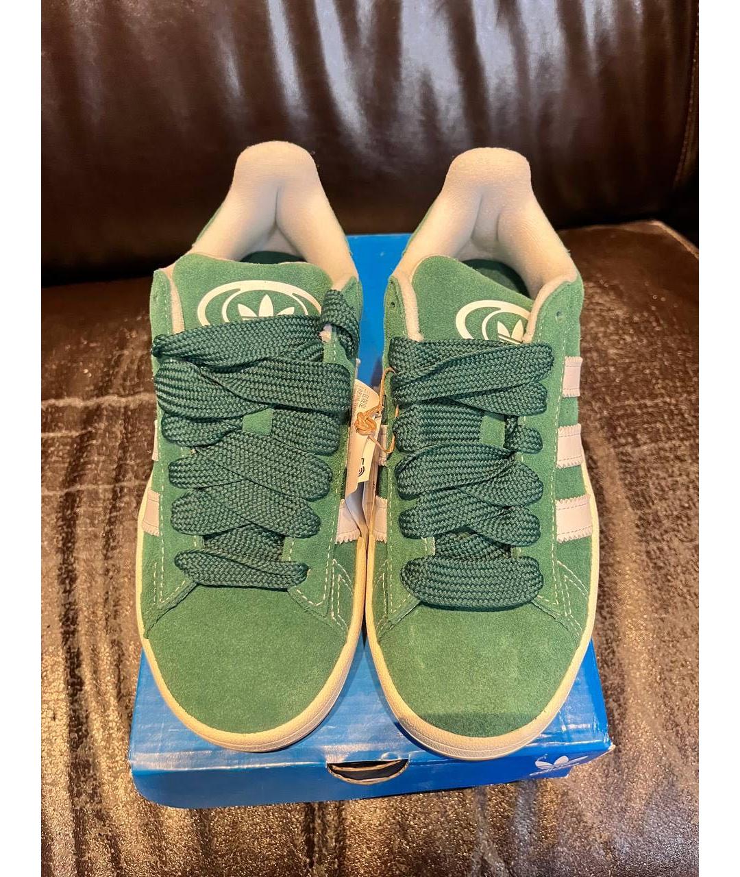 ADIDAS Зеленые замшевые кроссовки, фото 2