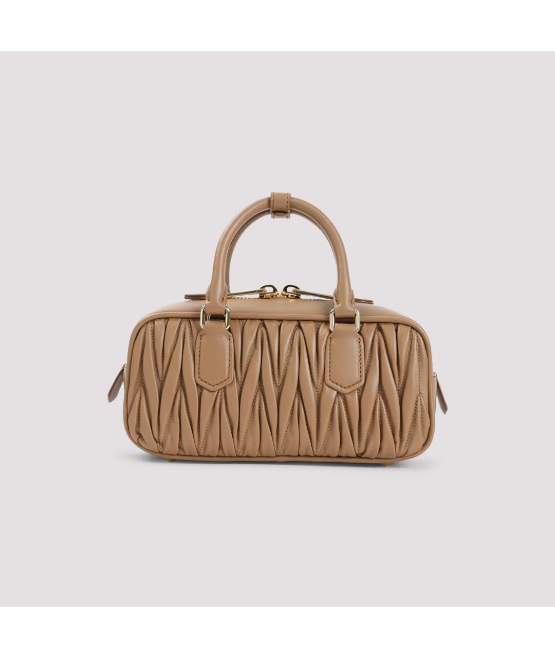 MIU MIU Бежевая кожаная сумка тоут, фото 3