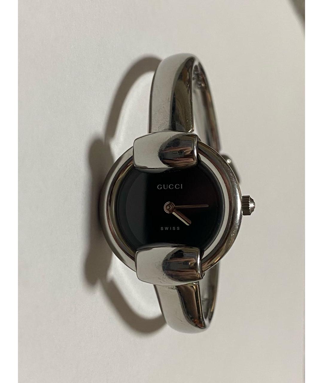 GUCCI Серебряные металлические часы, фото 4