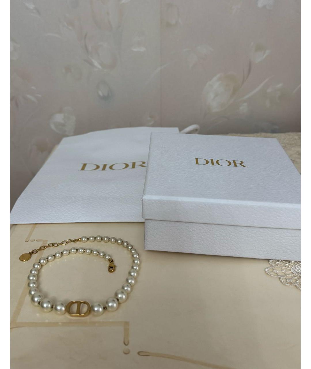 CHRISTIAN DIOR Белая жемчужная цепочка, фото 2