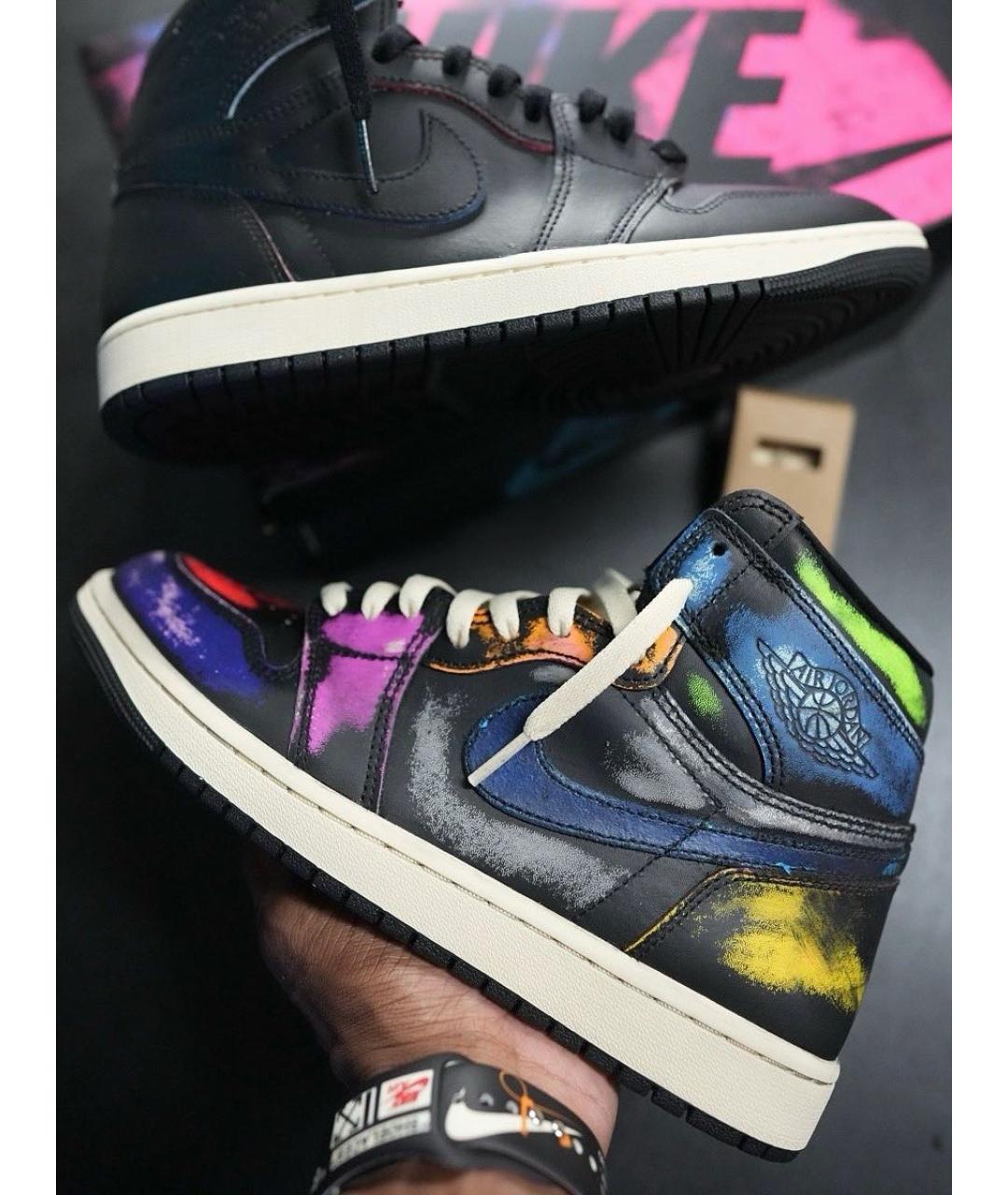 JORDAN Мульти кожаные высокие кроссовки / кеды, фото 9