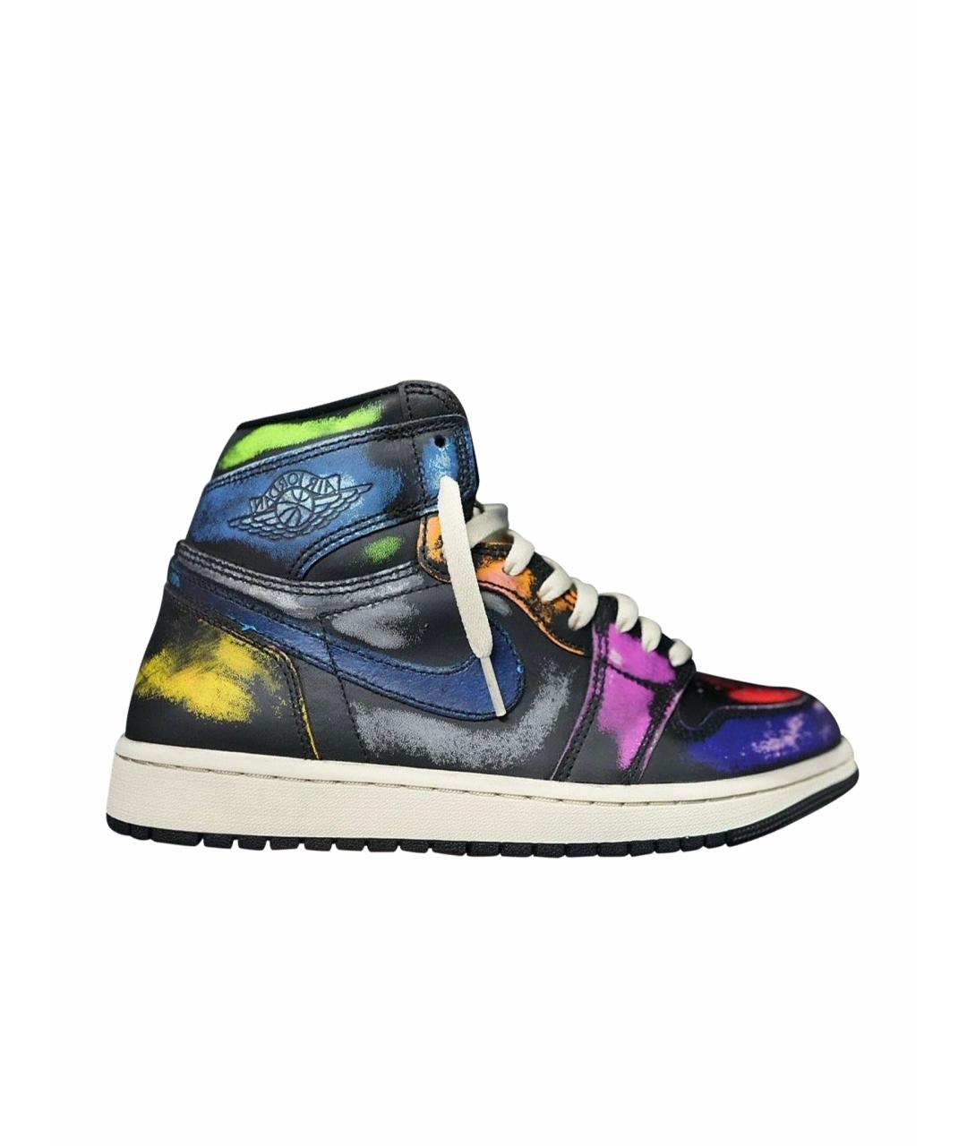 JORDAN Мульти кожаные высокие кроссовки / кеды, фото 1