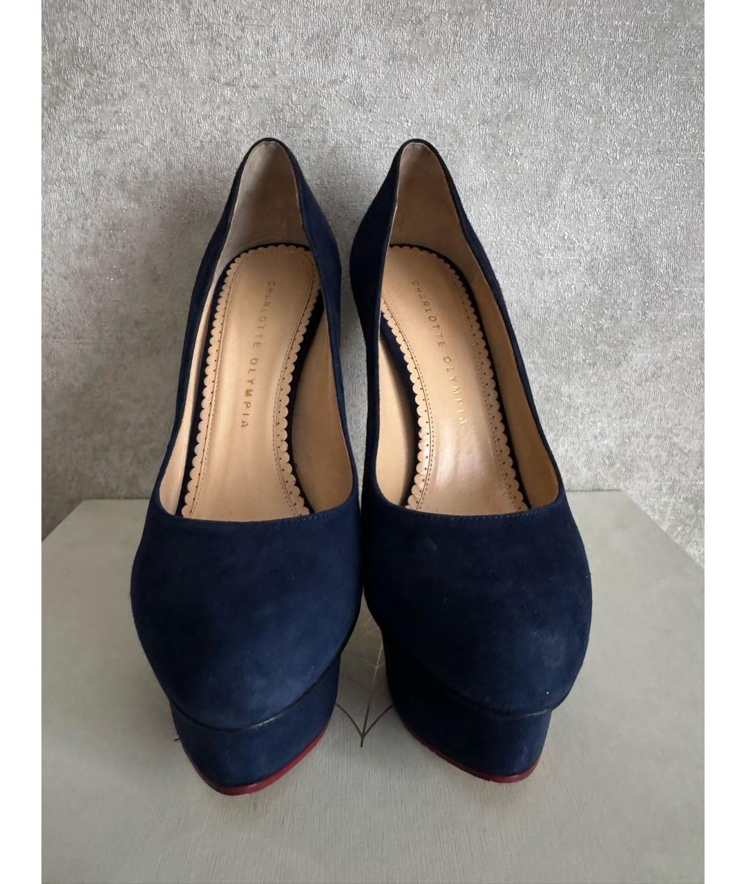 CHARLOTTE OLYMPIA Темно-синие замшевые туфли, фото 2