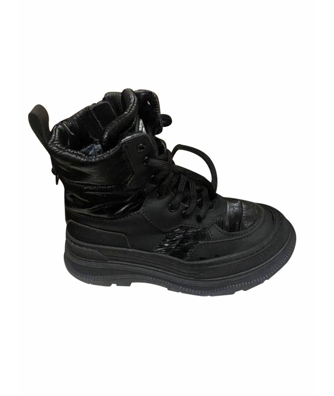 DOLCE & GABBANA KIDS Черные ботинки из лакированной кожи, фото 1