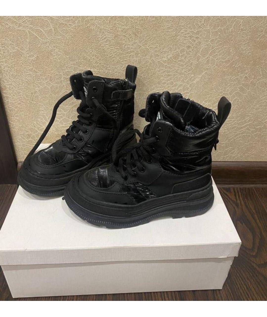 DOLCE & GABBANA KIDS Черные ботинки из лакированной кожи, фото 4