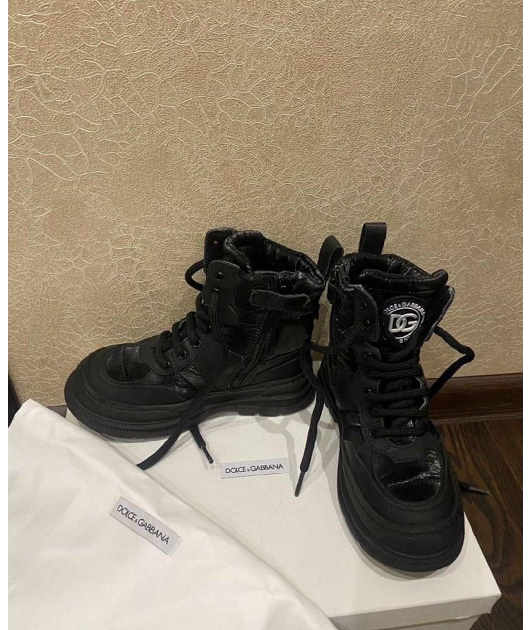 DOLCE & GABBANA KIDS Черные ботинки из лакированной кожи, фото 3