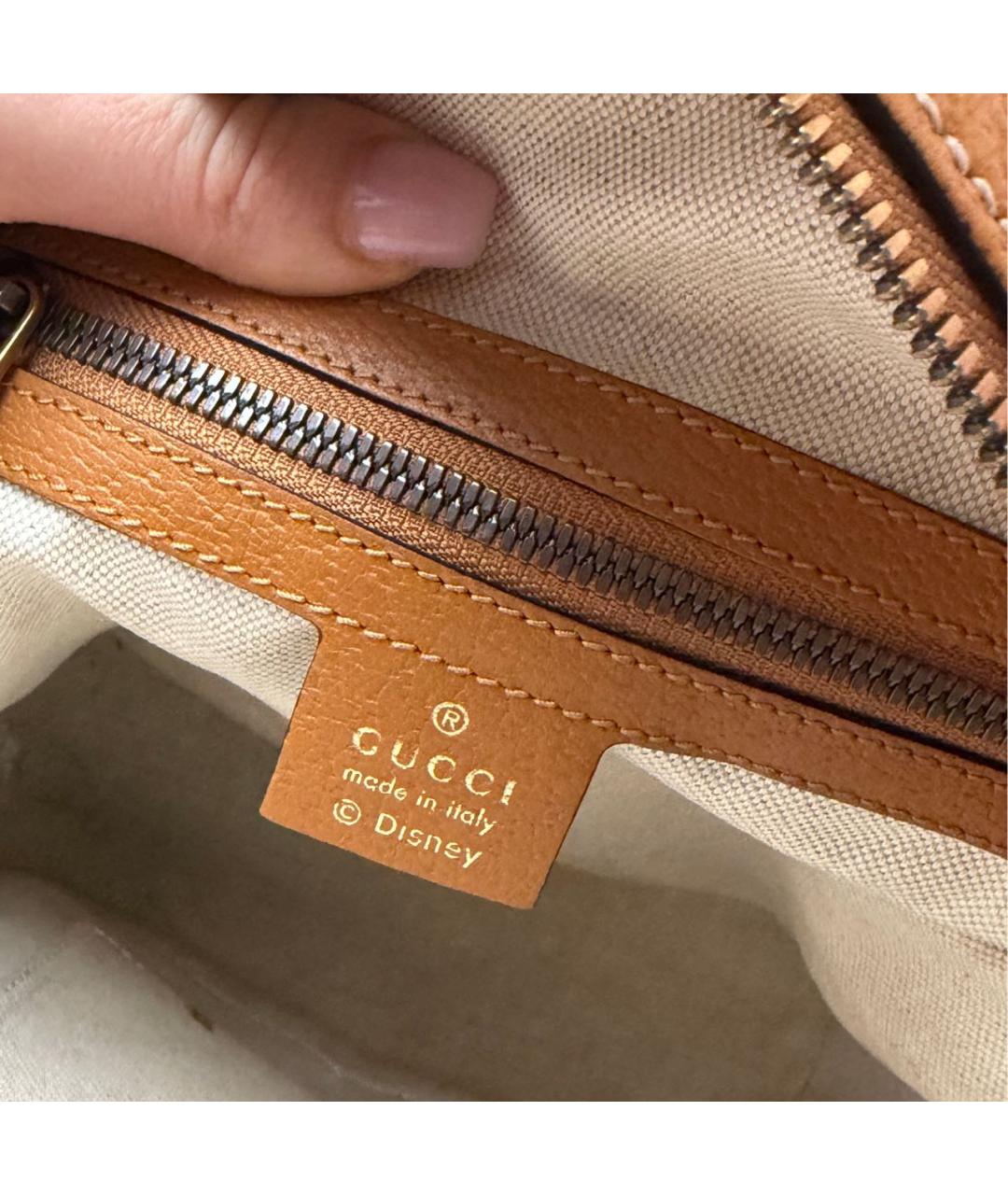 GUCCI Бежевый кожаный рюкзак, фото 4