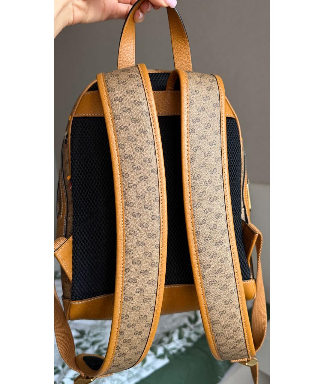 GUCCI Бежевый кожаный рюкзак, фото 3