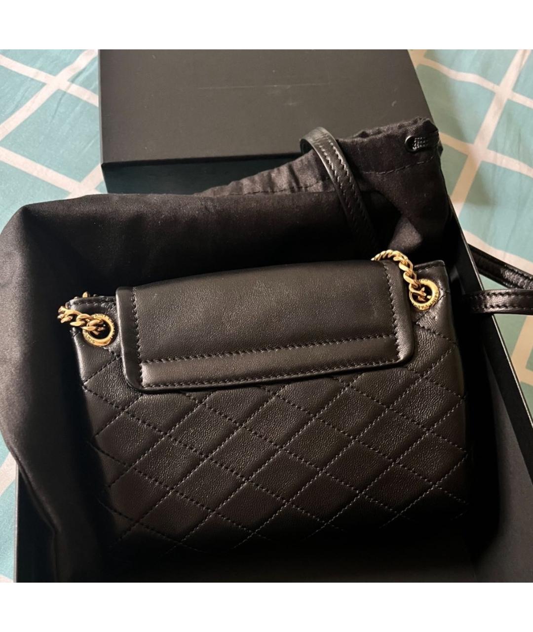 SAINT LAURENT Черная кожаная сумка через плечо, фото 7