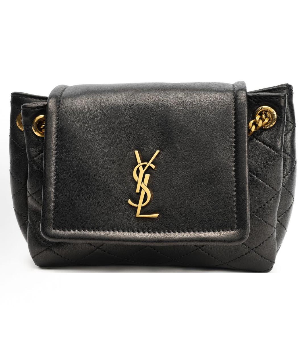 SAINT LAURENT Черная кожаная сумка через плечо, фото 9