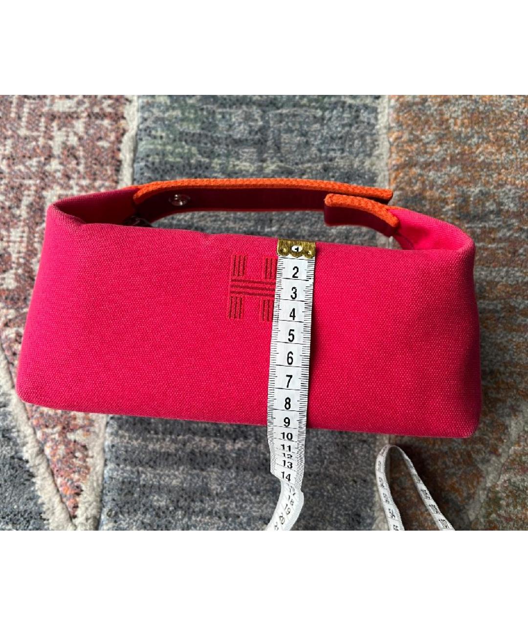 HERMES Фуксия хлопковая косметичка, фото 7