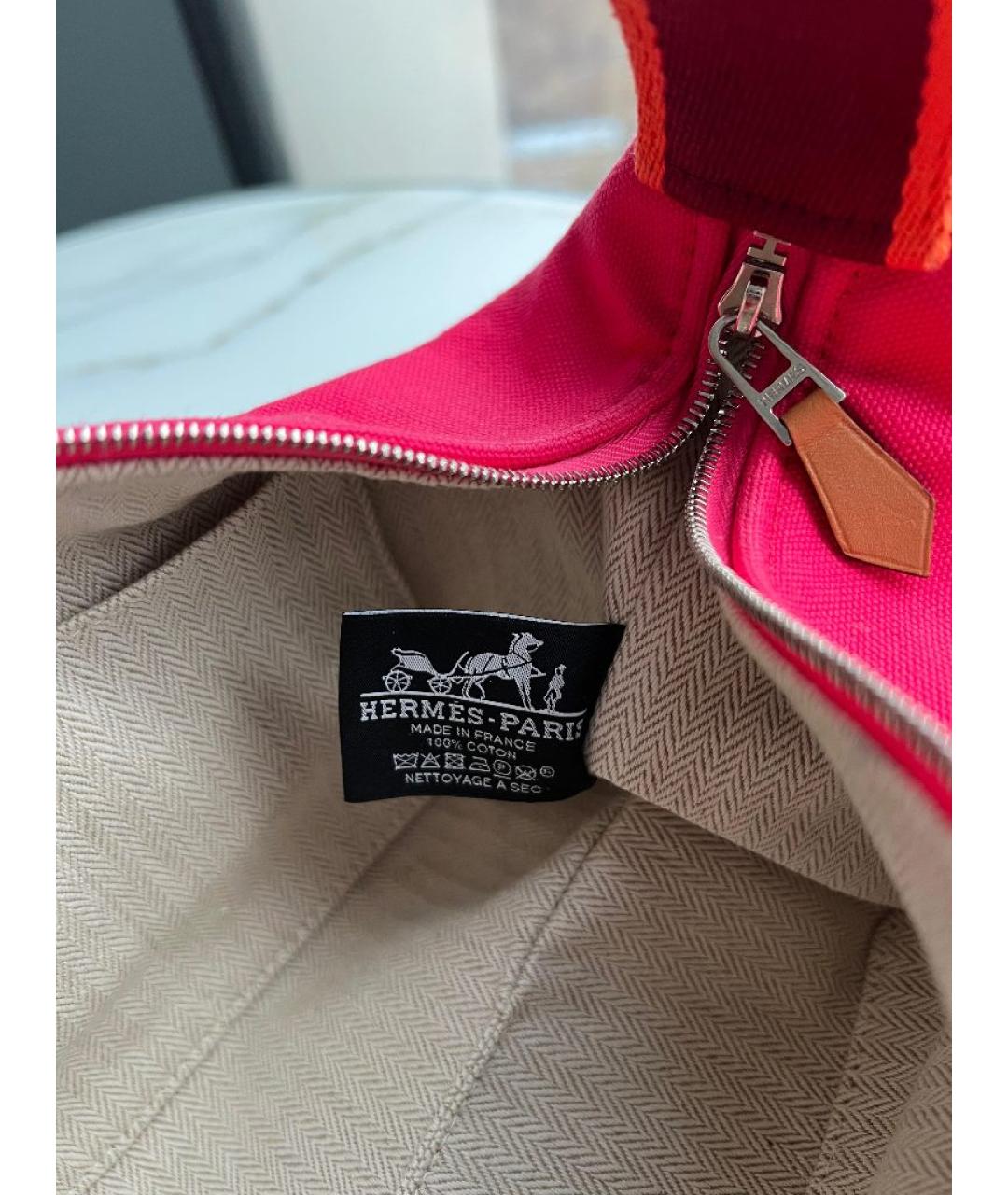 HERMES Фуксия хлопковая косметичка, фото 4