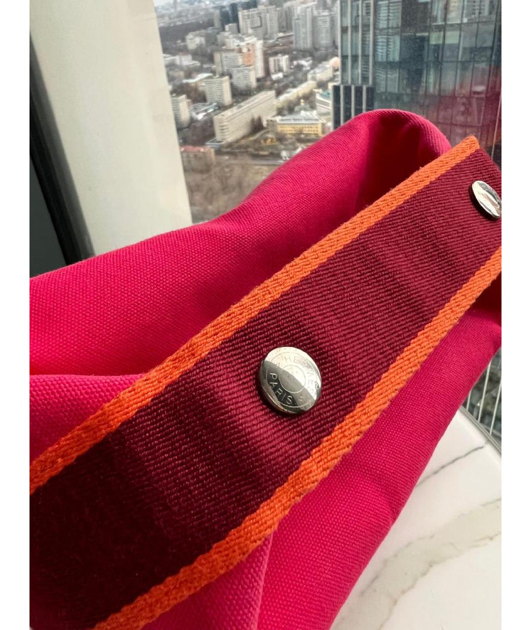 HERMES Фуксия хлопковая косметичка, фото 5