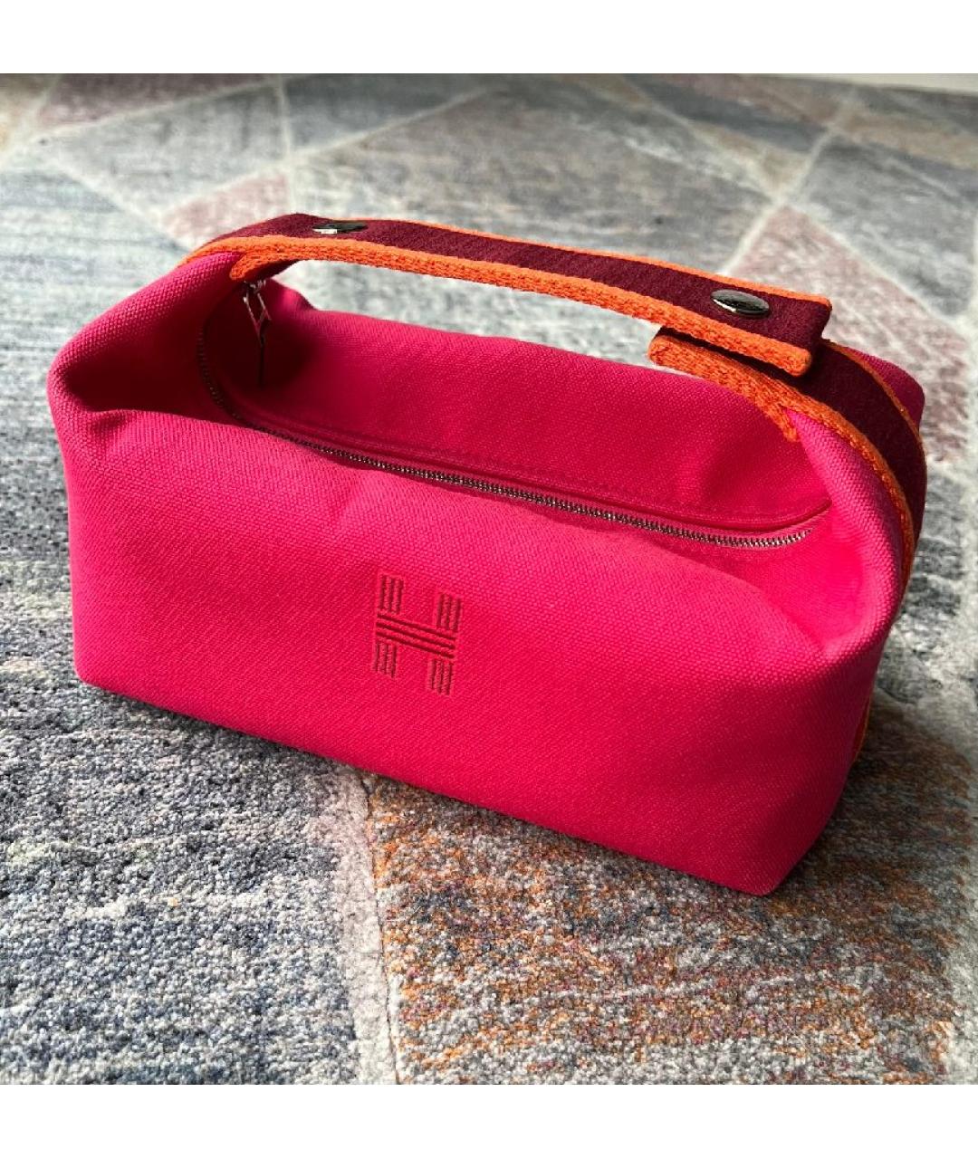 HERMES Фуксия хлопковая косметичка, фото 2