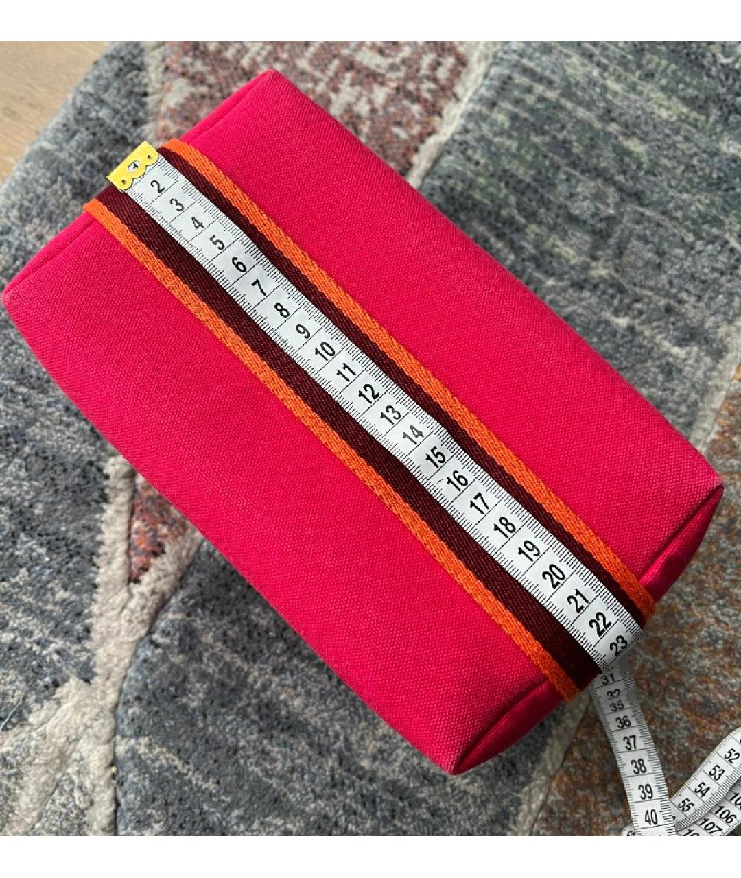 HERMES Фуксия хлопковая косметичка, фото 8