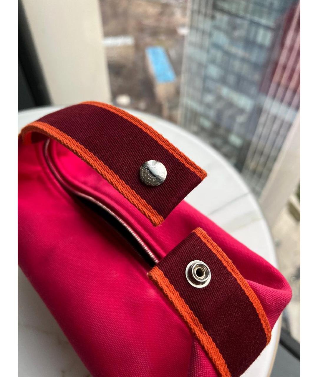 HERMES Фуксия хлопковая косметичка, фото 9