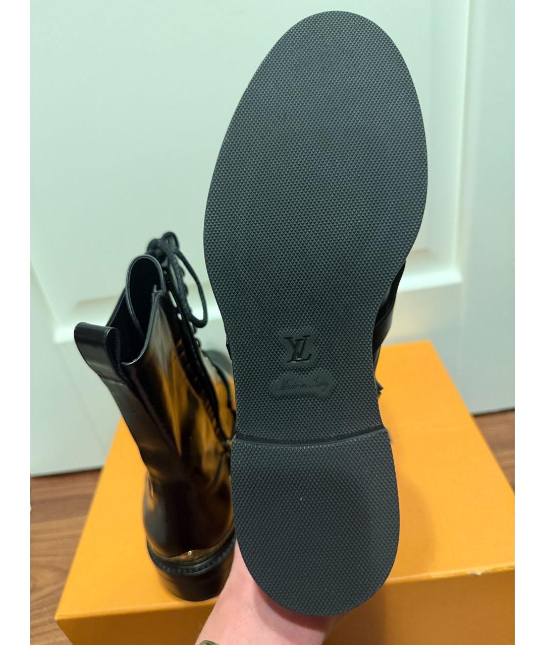 LOUIS VUITTON Черные кожаные ботинки, фото 4