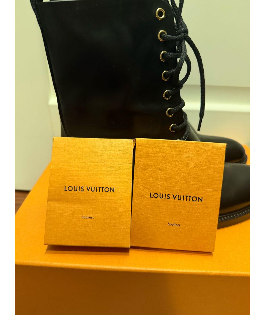 LOUIS VUITTON Черные кожаные ботинки, фото 5