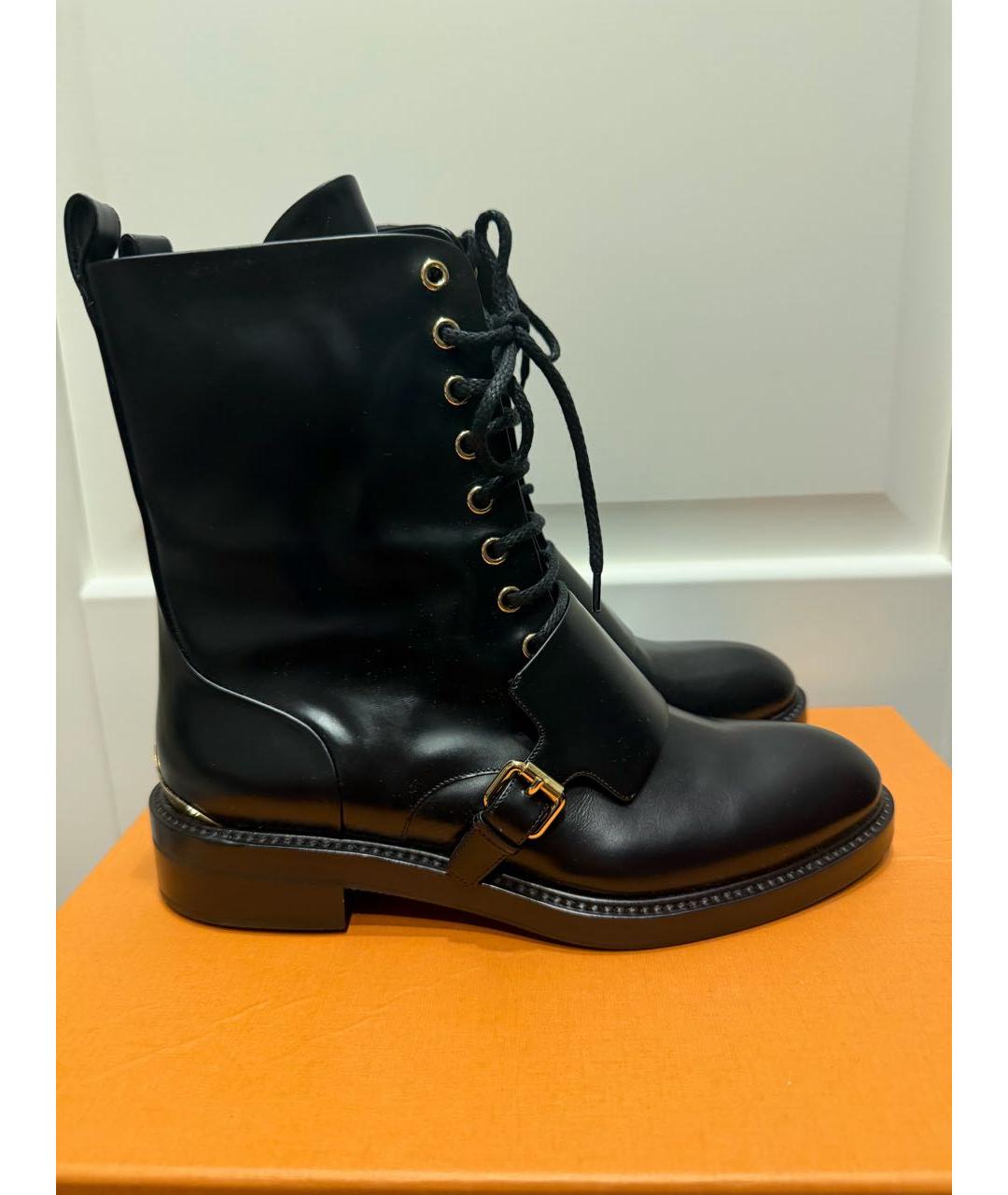 LOUIS VUITTON Черные кожаные ботинки, фото 6