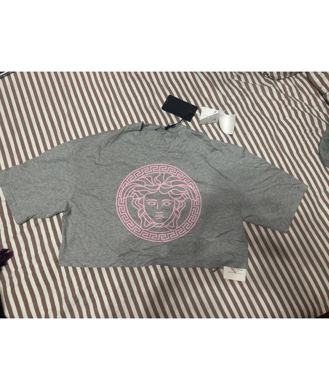 VERSACE Серый хлопковый костюм с брюками, фото 2