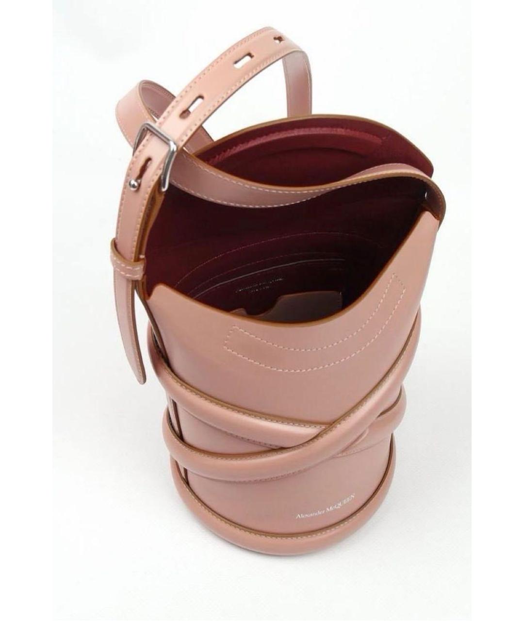 ALEXANDER MCQUEEN Розовая кожаная сумка через плечо, фото 6