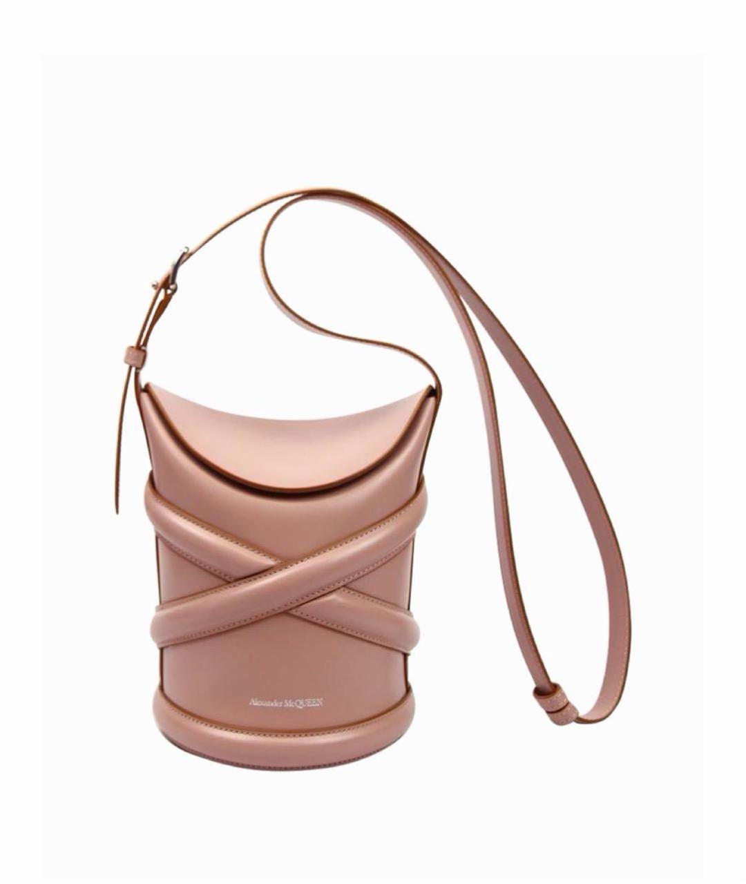 ALEXANDER MCQUEEN Розовая кожаная сумка через плечо, фото 8
