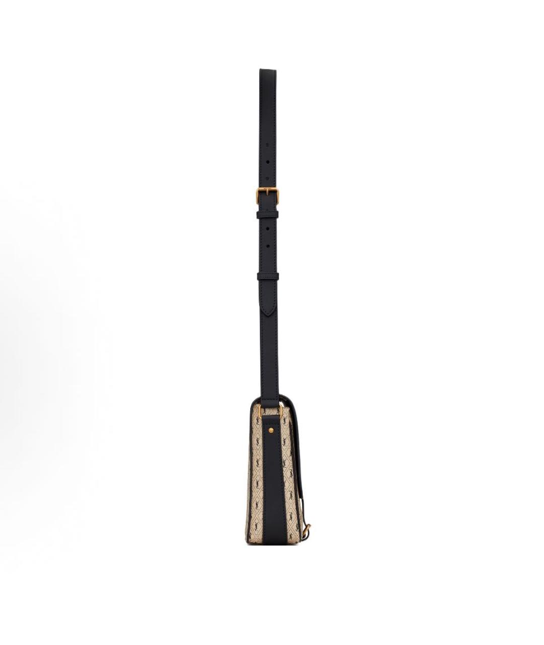 SAINT LAURENT Бежевая кожаная сумка через плечо, фото 2