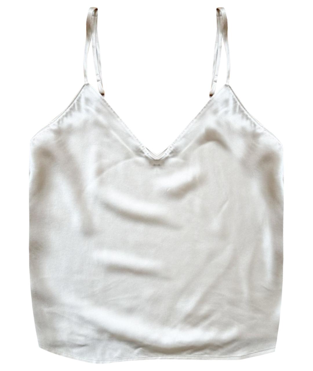 REFORMATION Бежевая шелковая майка, фото 1