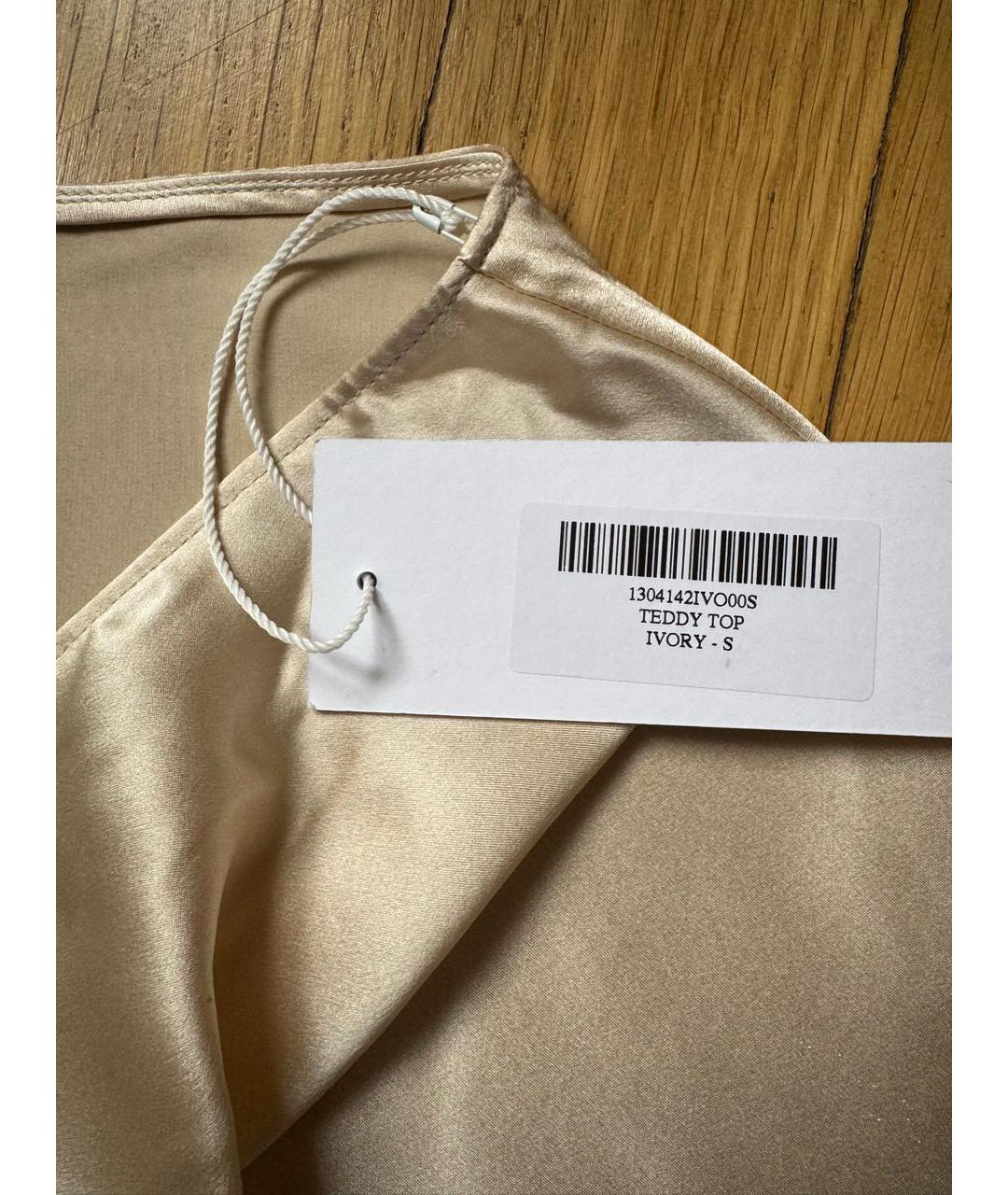 REFORMATION Бежевая шелковая майка, фото 5