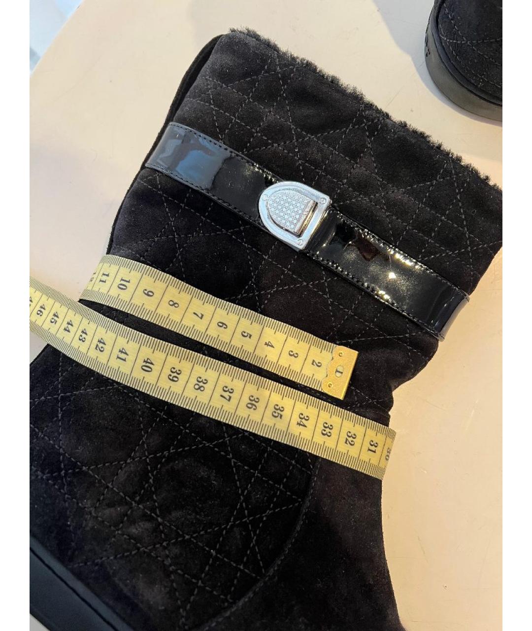 CHRISTIAN DIOR Черные замшевые полусапоги, фото 6