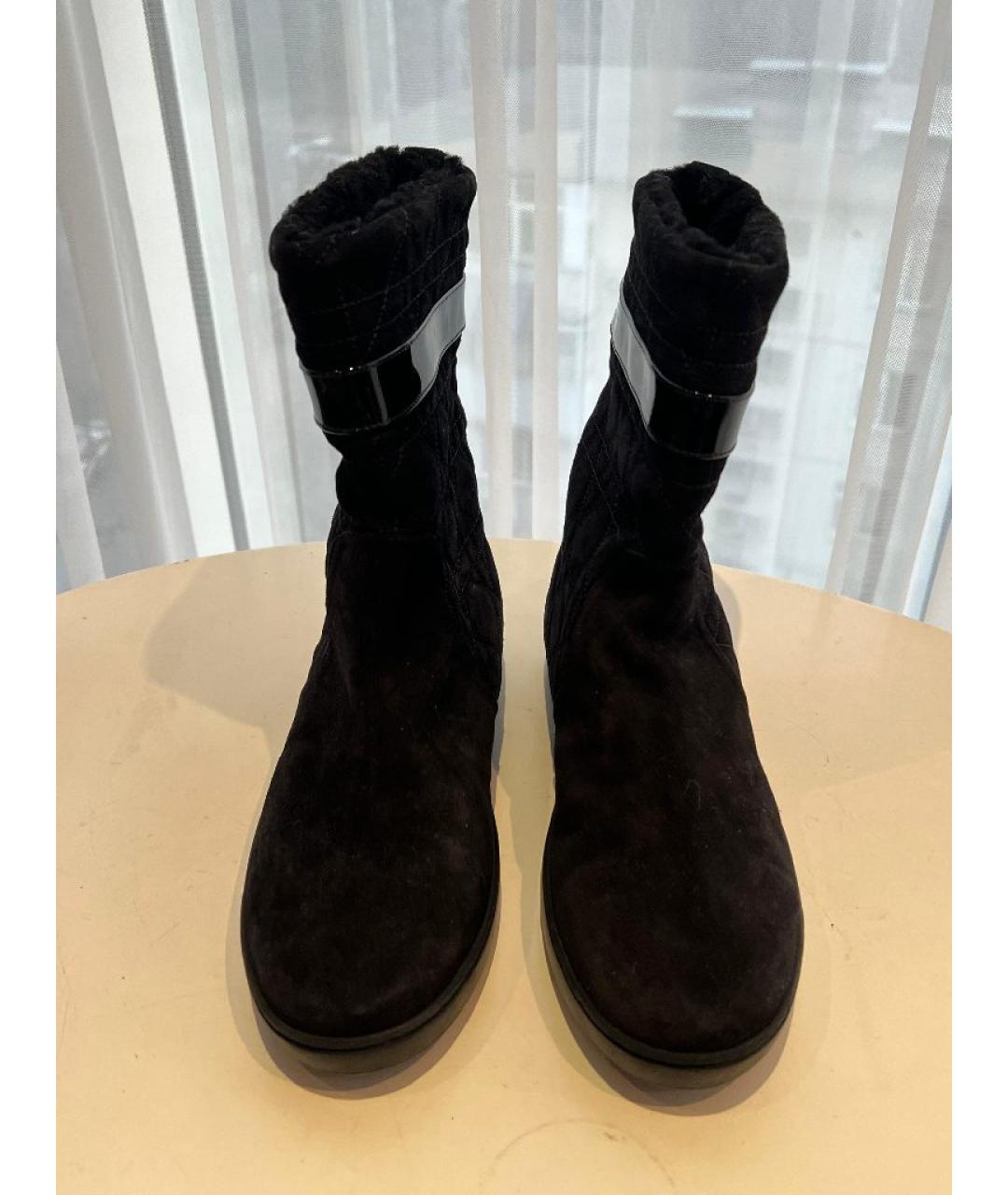 CHRISTIAN DIOR Черные замшевые полусапоги, фото 2