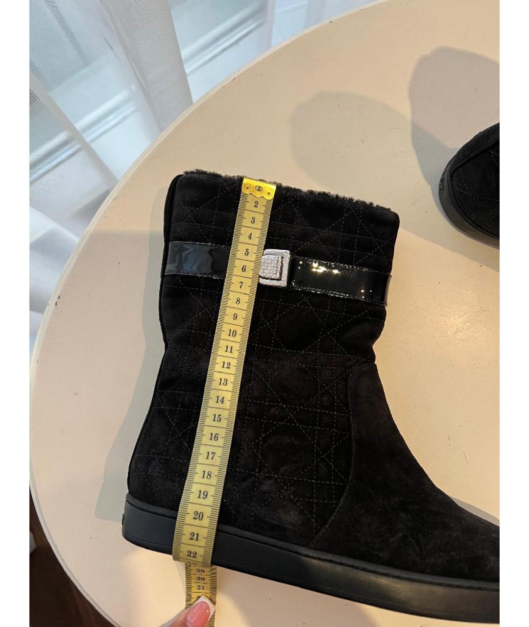 CHRISTIAN DIOR Черные замшевые полусапоги, фото 7