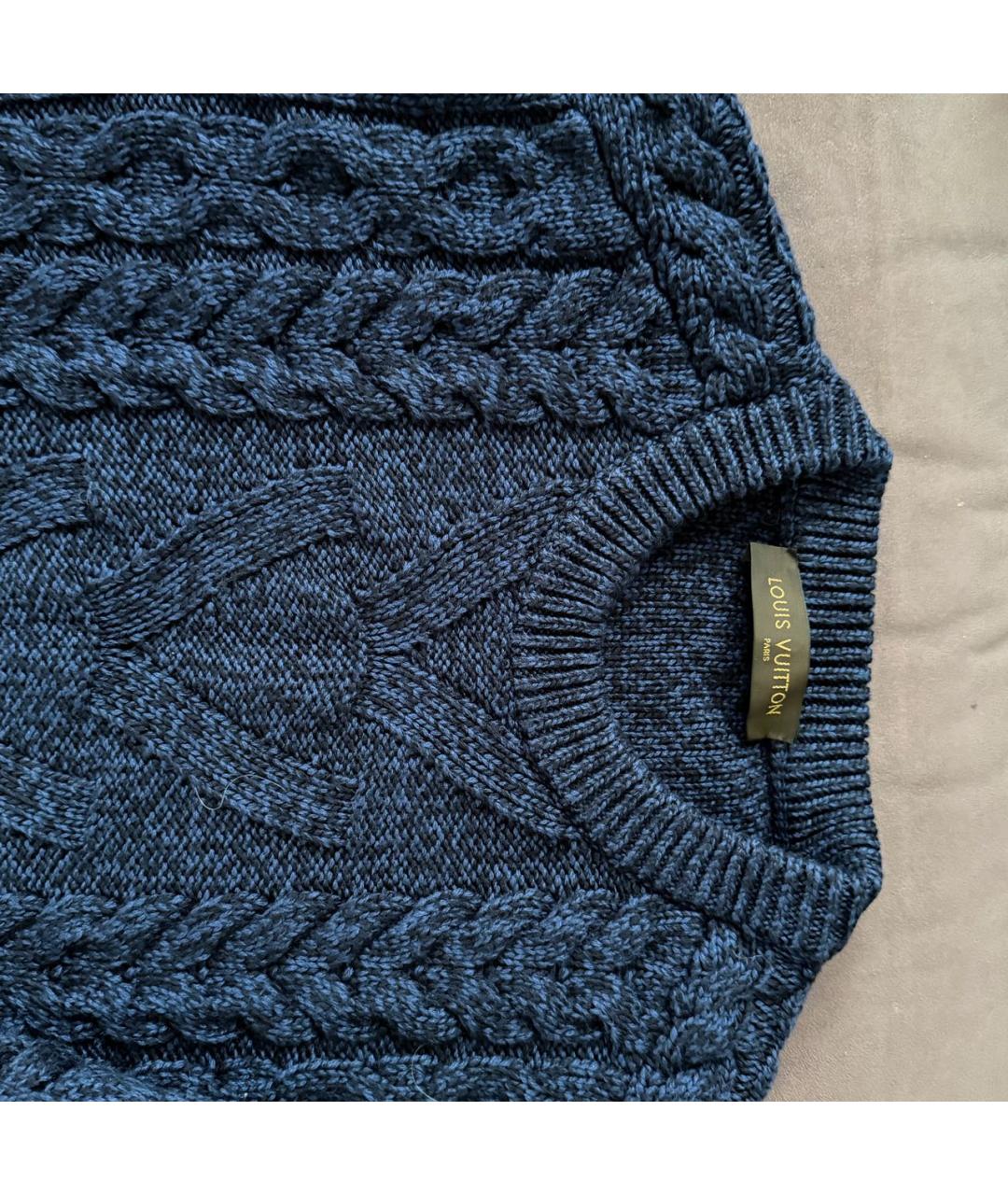 LOUIS VUITTON Синий шерстяной джемпер / свитер, фото 3