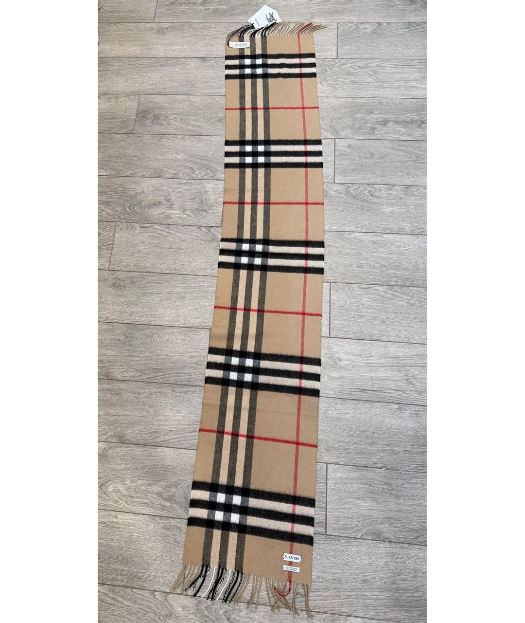 BURBERRY Бежевый кашемировый шарф, фото 4